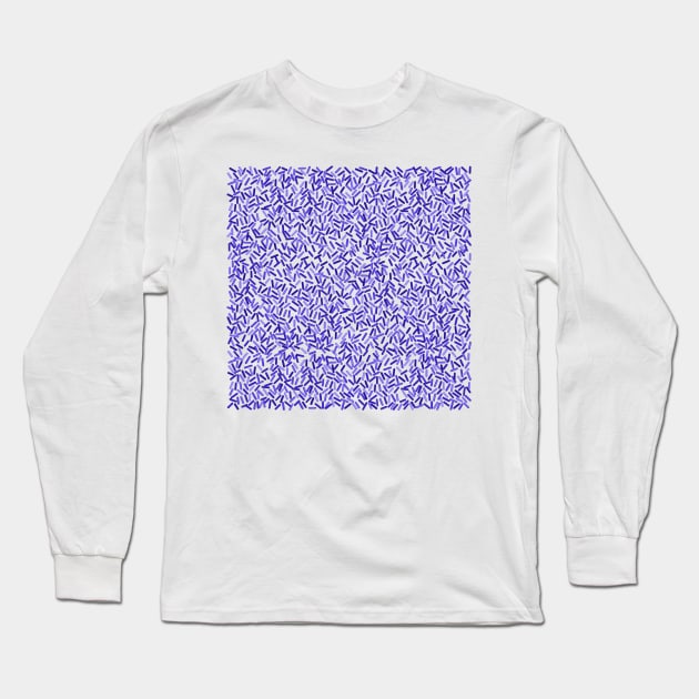 Indigo Sprinkles Pattern Long Sleeve T-Shirt by Art by Deborah Camp